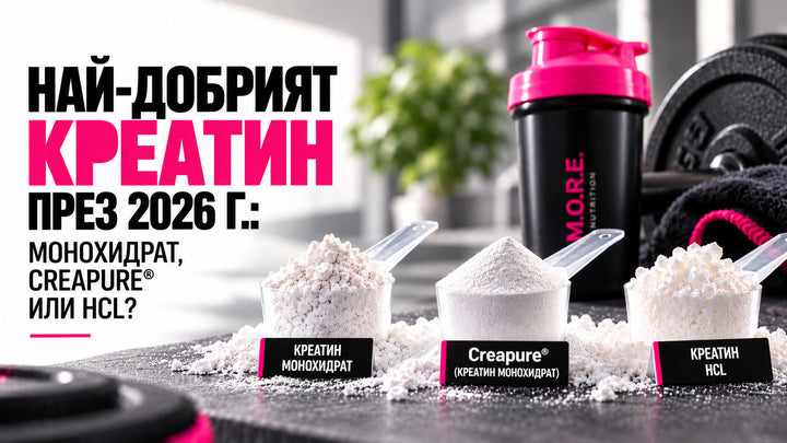 Най-добрият креатин през 2026 г.: монохидрат, Creapure или HCL?