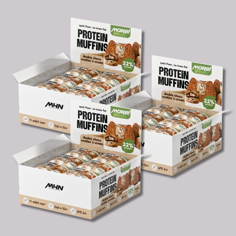MORE Delicious Protein Muffin Double Choco Cookies & Cream, Протеинов Мъфин с Крем Бискивка 60 g - GetMorePower.bg
