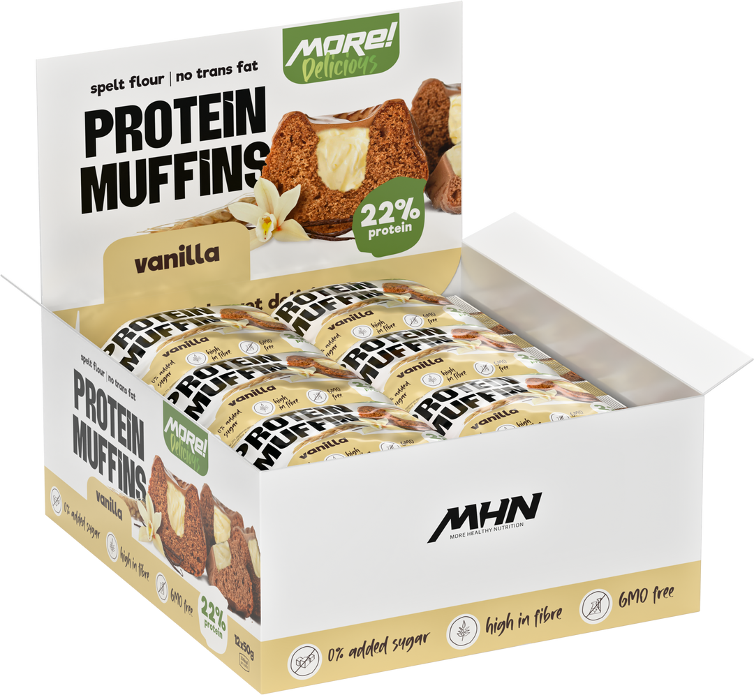 MORE Delicious Protein Muffin Протеинов Мъфин без захар -  Vanilla 50g - GetMorePower.bg