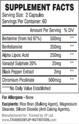 Trained by JP In-Sure | with Berberine and Benfotiamine - 120 caps - GetMorePower.bg