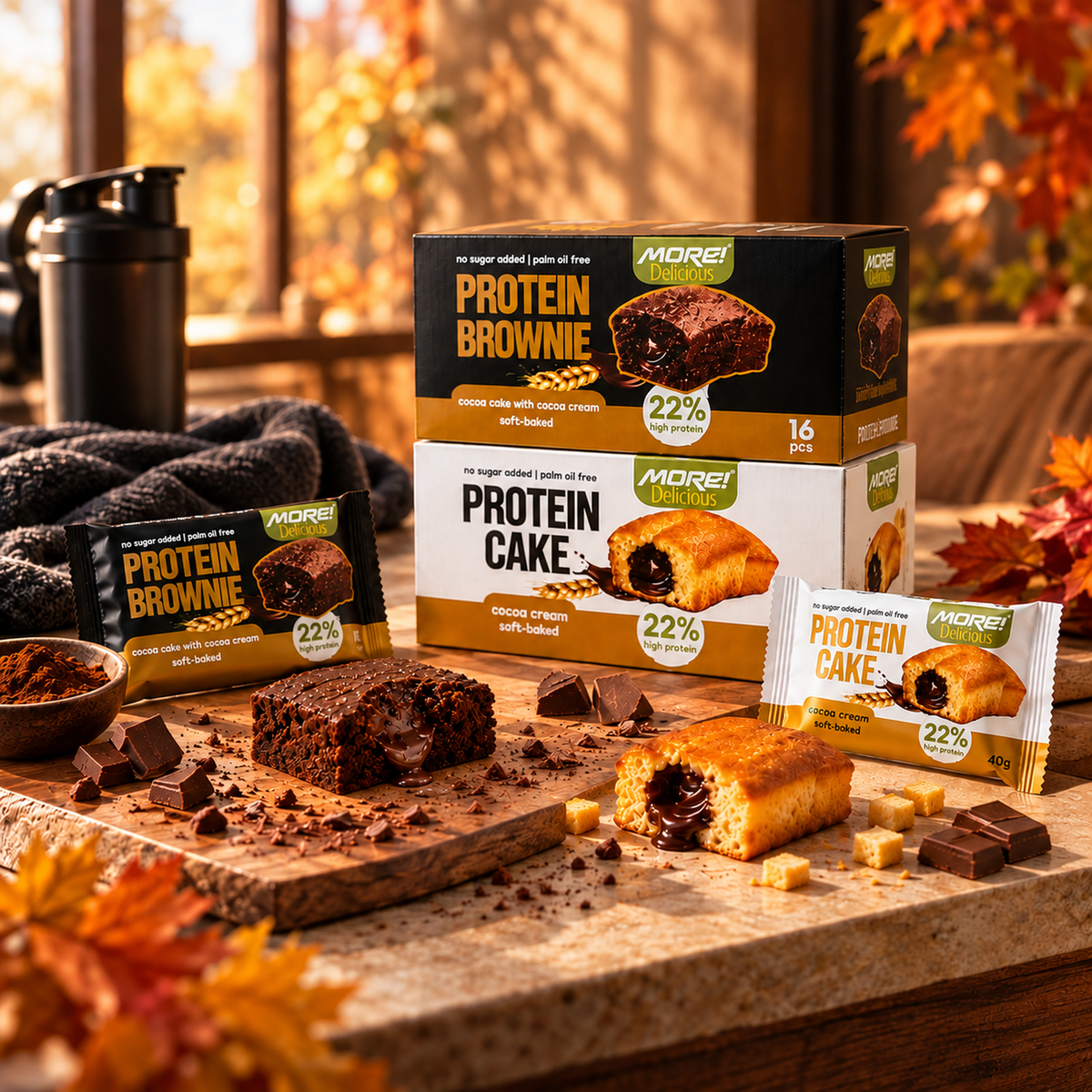 MORE Delicious Protein Cake și Protein Brownie – deserturi proteice