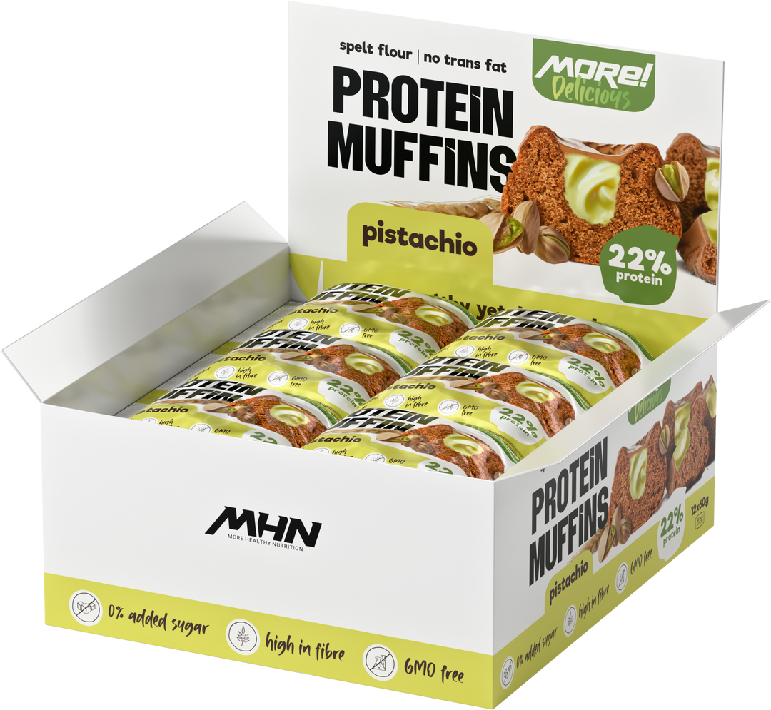 MORE Delicious Protein Muffin Pistachio - Sugar-free protein muffin with pistachio cream, 60 g